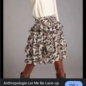 NWT Anthropologie Letmebe Ruffled Mini Skirt - Size XS